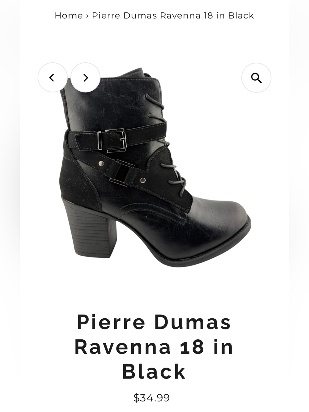 Pierre Dumas Ravenna Black Lace-Up/side zip Ankle Boots